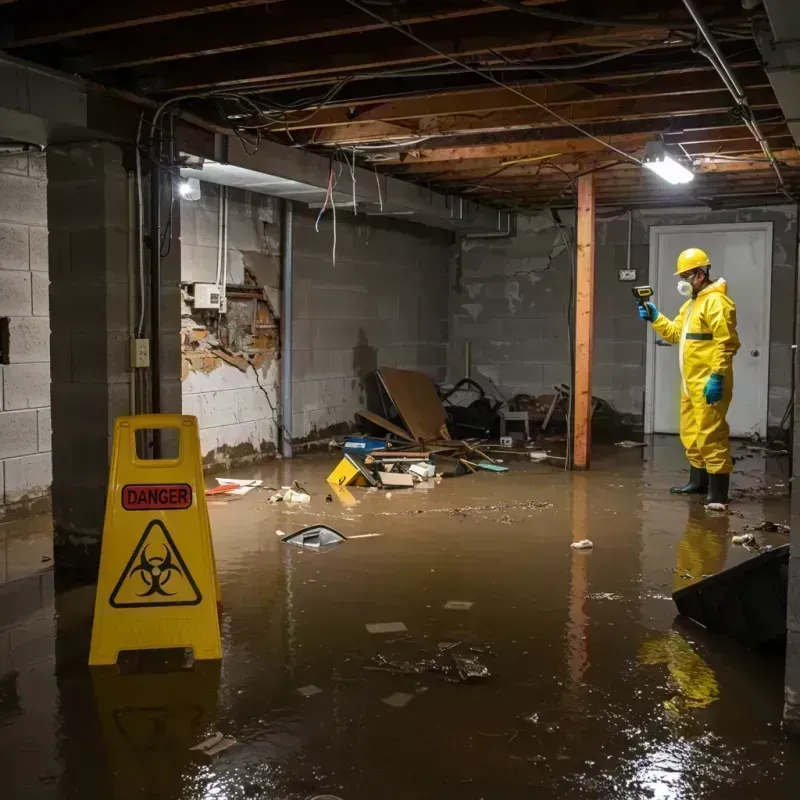 Flooded Basement Electrical Hazard in Lunenburg, VA Property