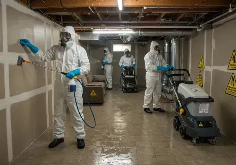 Basement Moisture Removal and Structural Drying process in Lunenburg, VA